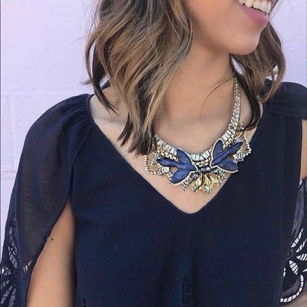 Stella&Dot Monroe Blue Bird Statement Necklace